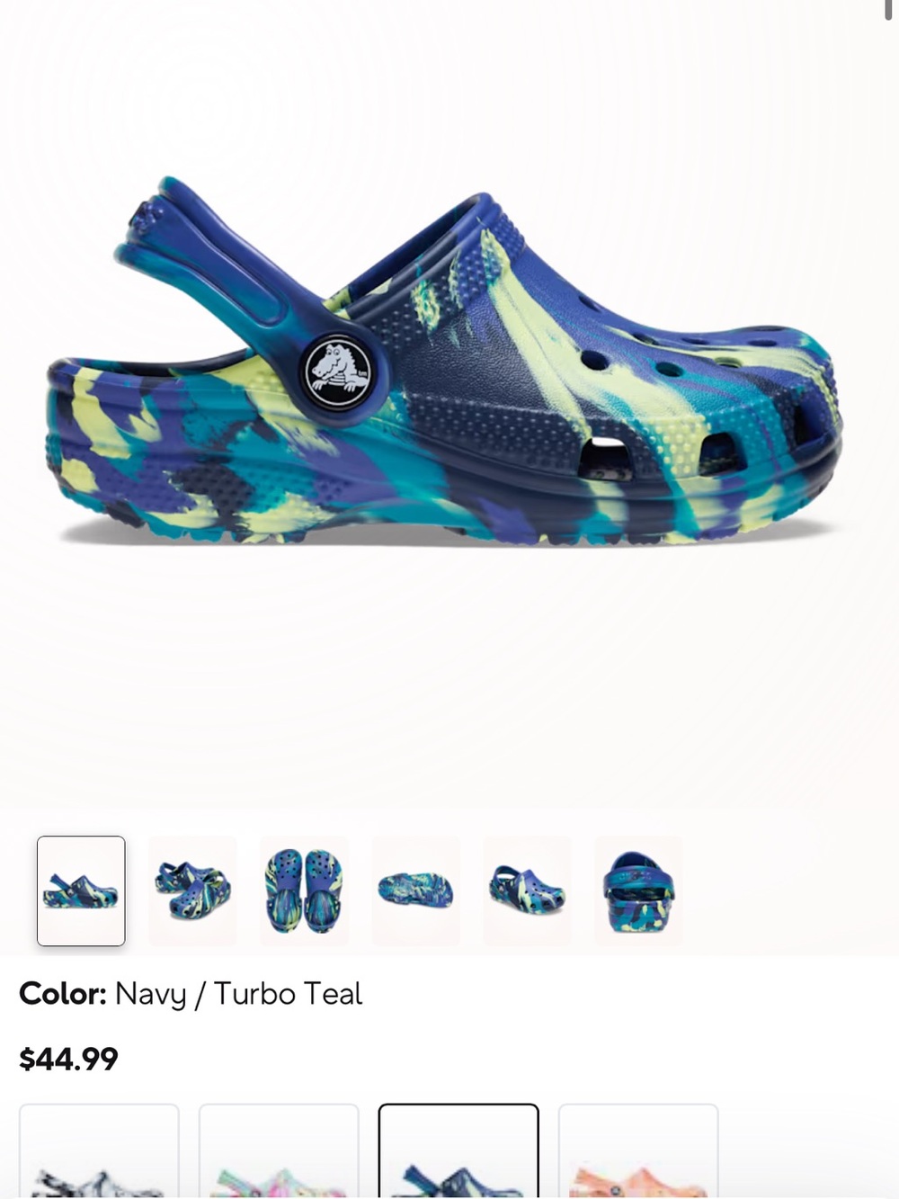 adidas Kids Clog Sandals - Navy & Teal Splash